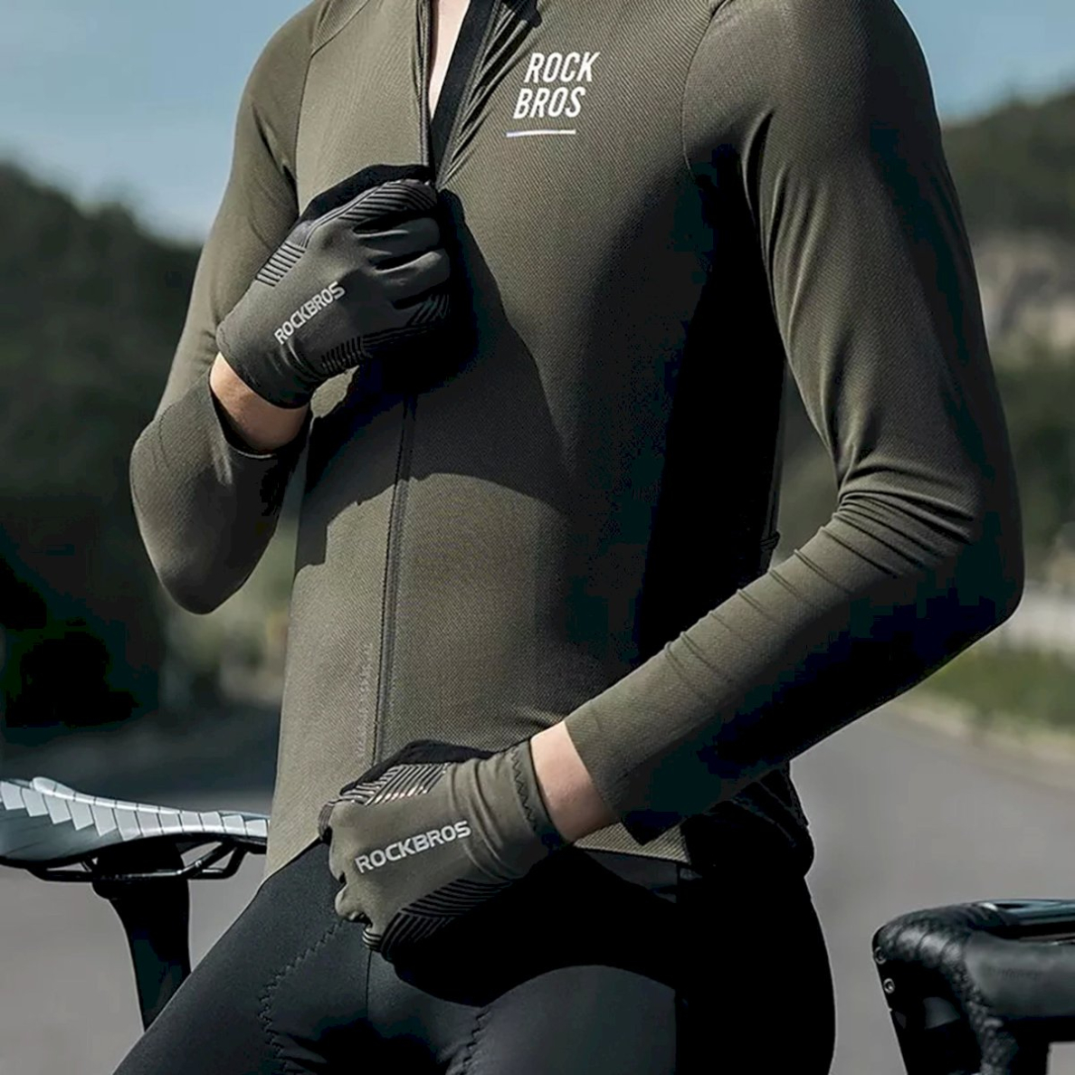 Rockbros 16110006003 shock-absorbing cycling gloves size L - žalias Juodas 13