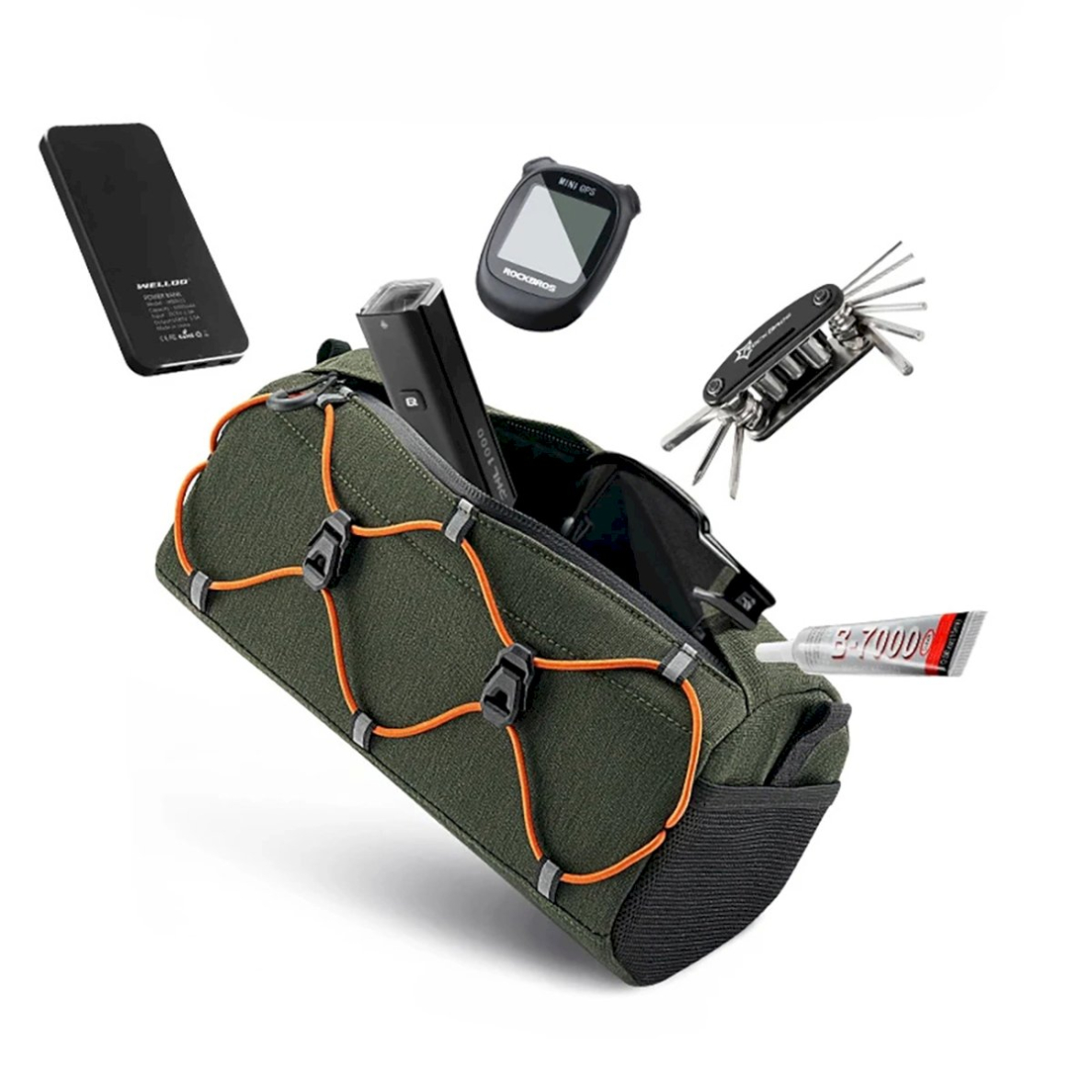 Rockbros 30110054001 bicycle handlebar Krepšys 2.2 l - žalias 1 Rockbros 30110054001 bicycle handlebar Krepšys 2.2 l - žalias 1