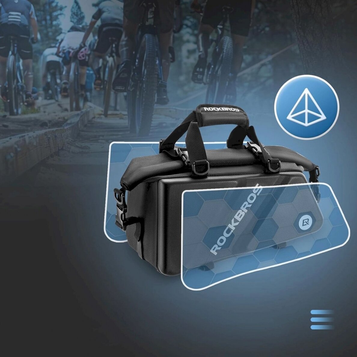 Rockbros 30140090001 bicycle Krepšys trunk 11.6l - Juodas 5 Rockbros 30140090001 bicycle Krepšys trunk 11.6l - Juodas 5