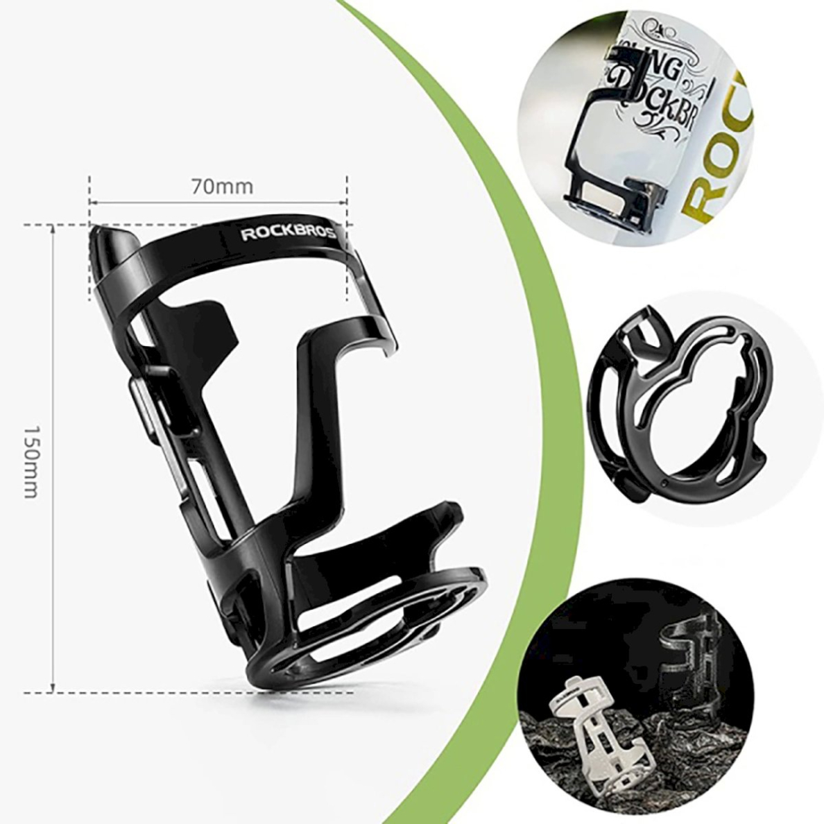 Rockbros 31210012001 Dviračio gertuvės laikiklis – juodas 5 Rockbros 31210012001 Dviračio gertuvės laikiklis – juodas 5