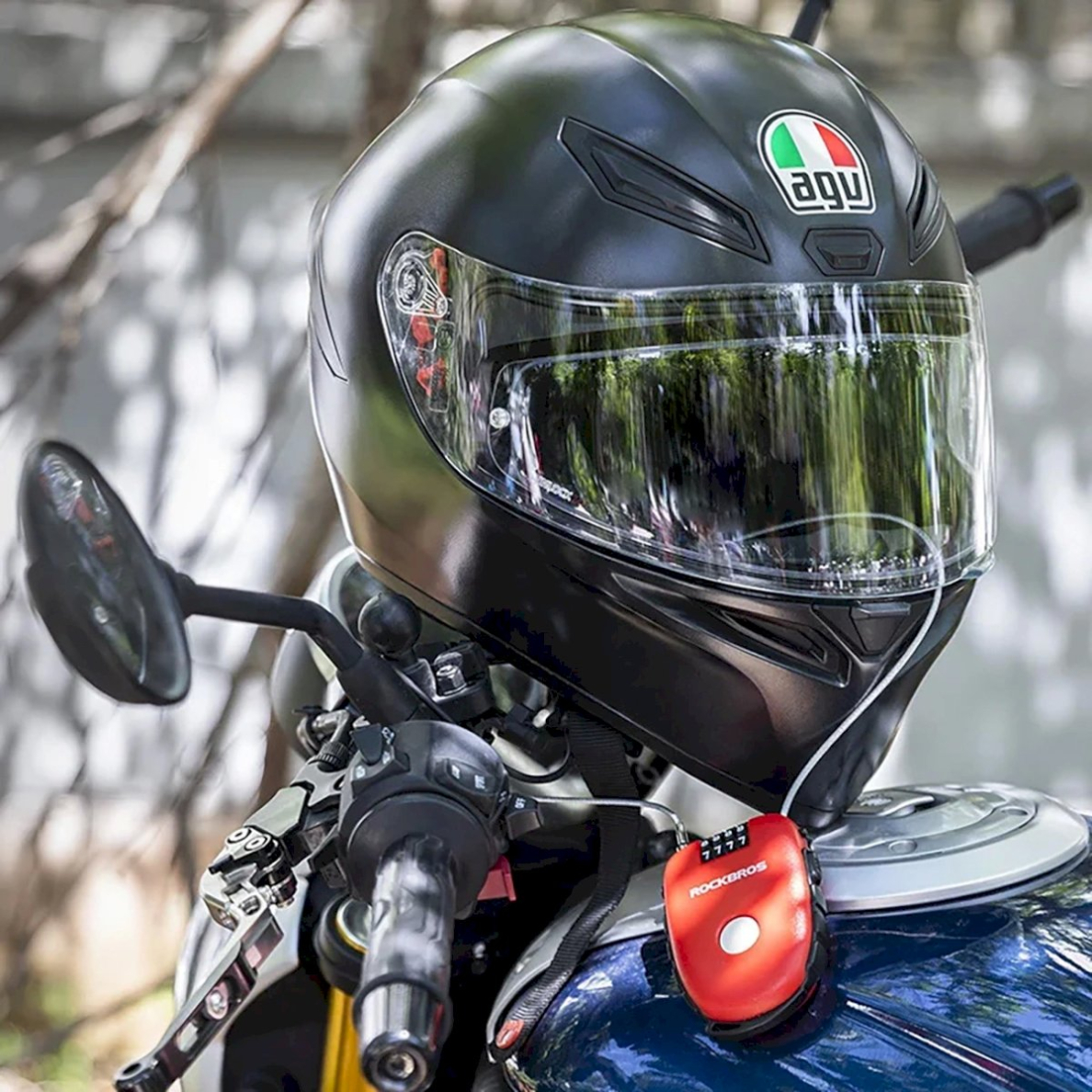 Rockbros 32420981001 Dviračio užraktas su ištraukiamu kabeliu – raudonas 6