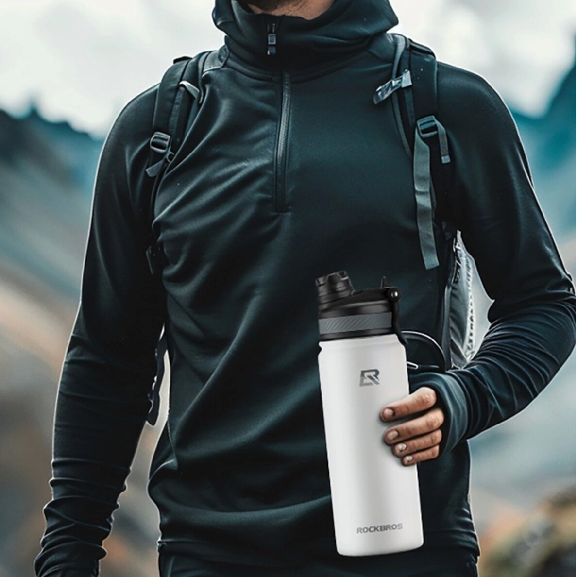 Termogertuvė Rockbros 35210029006 Thermo Bottle for Bike Drinks 650 ml – balta 10