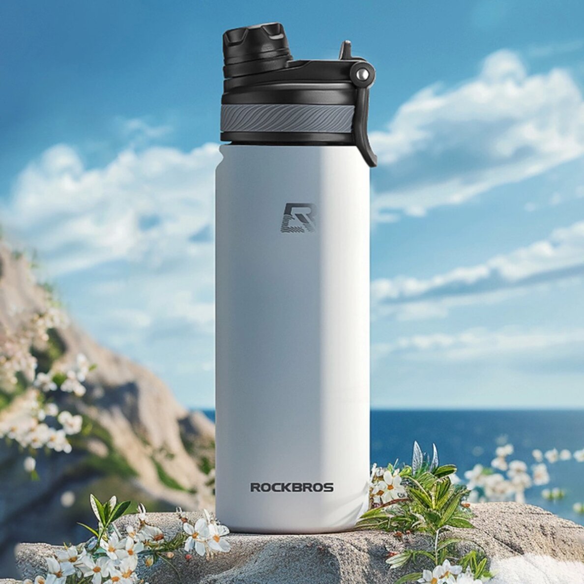 Termogertuvė Rockbros 35210029006 Thermo Bottle for Bike Drinks 650 ml – balta 8