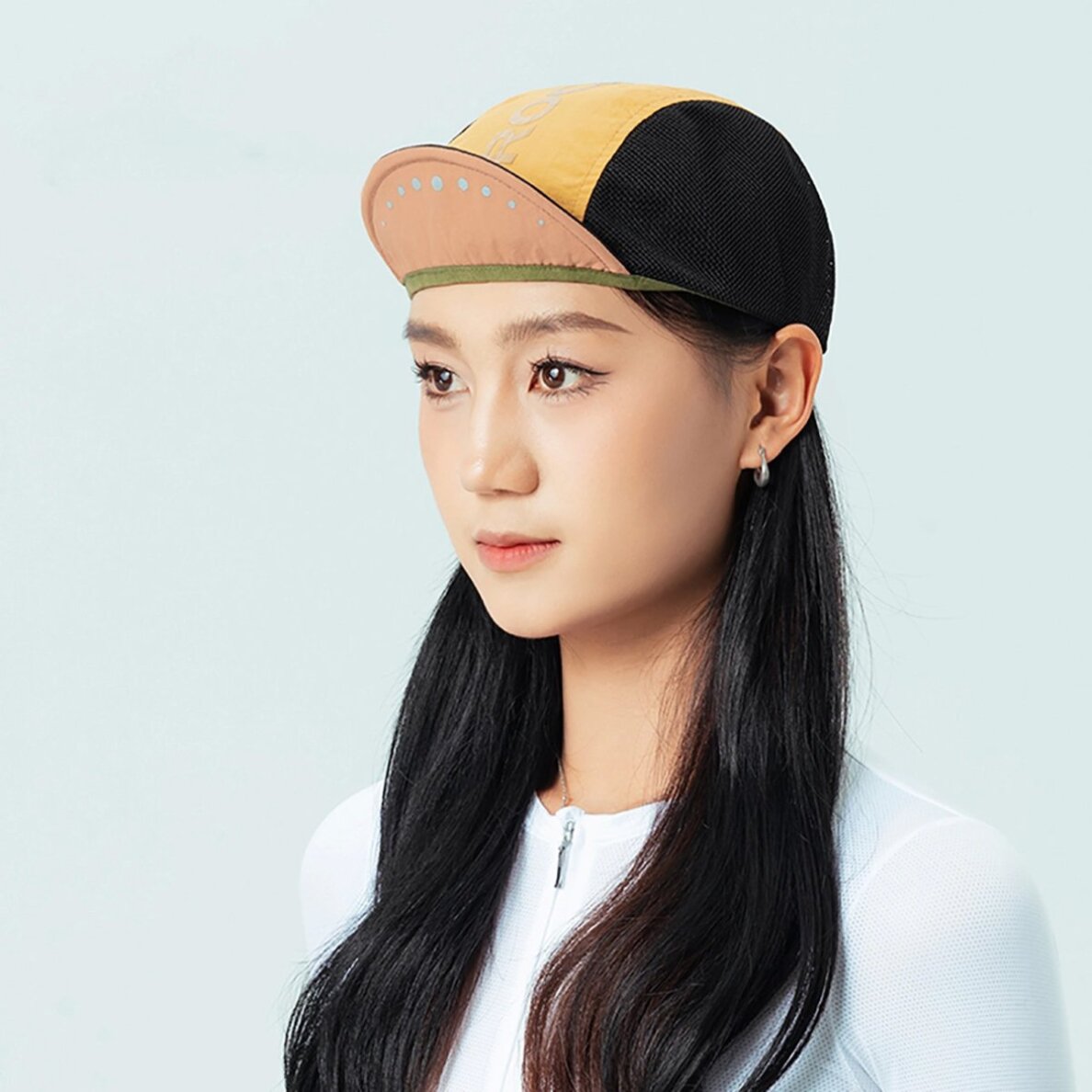 Dviračio kepurė Rockbros su snapeliu, šalmo uždanga – geltona 7