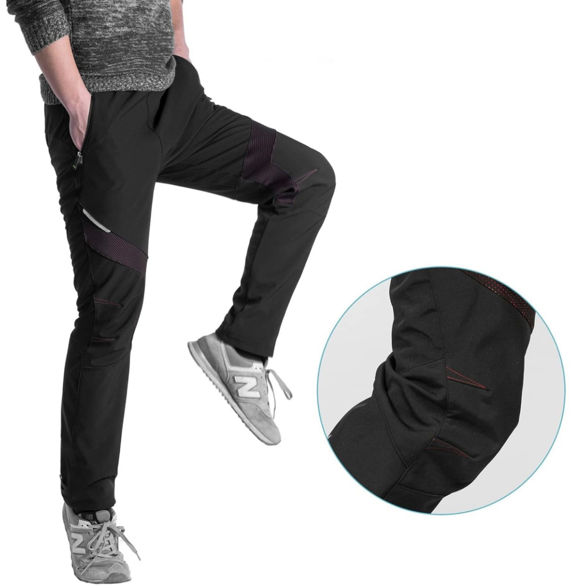 Rockbros Patrol Cycling Windproof Sportinės kelnės, dydis L – juodas 5 Rockbros Patrol Cycling Windproof Sportinės kelnės, dydis L – juodas 5