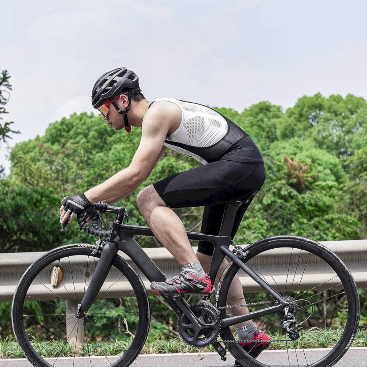 Rockbros RK20022XL short bib shortsXXL pad - Juodas 4 Rockbros RK20022XL short bib shortsXXL pad - Juodas 4