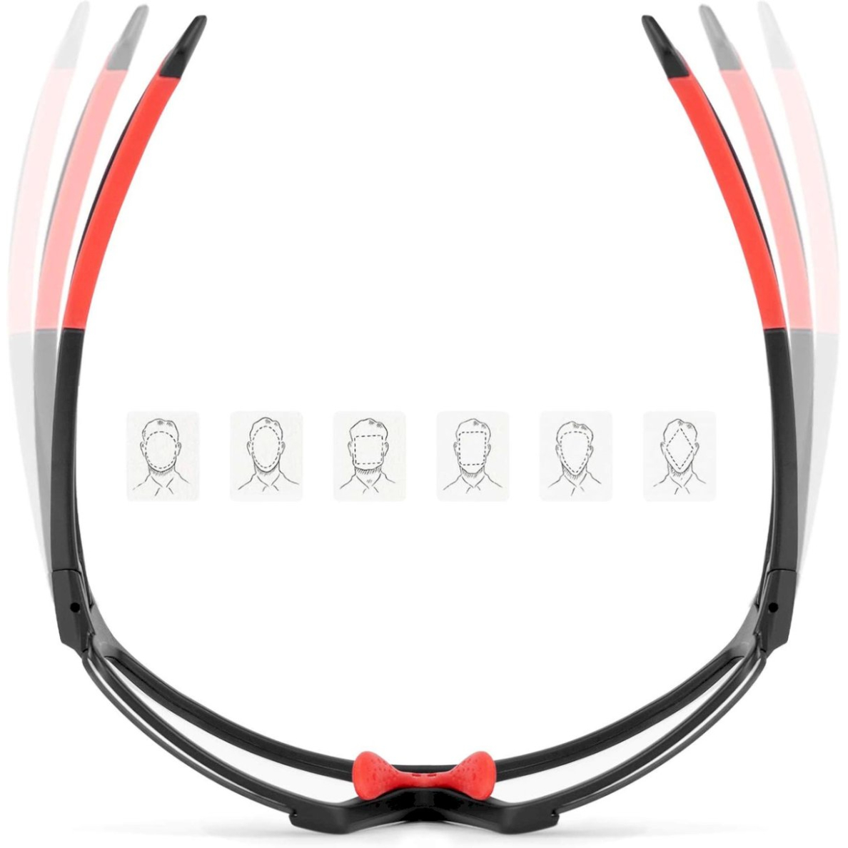 Rockbros SP216BK photochromic UV400 cycling glasses - Juodas red 3