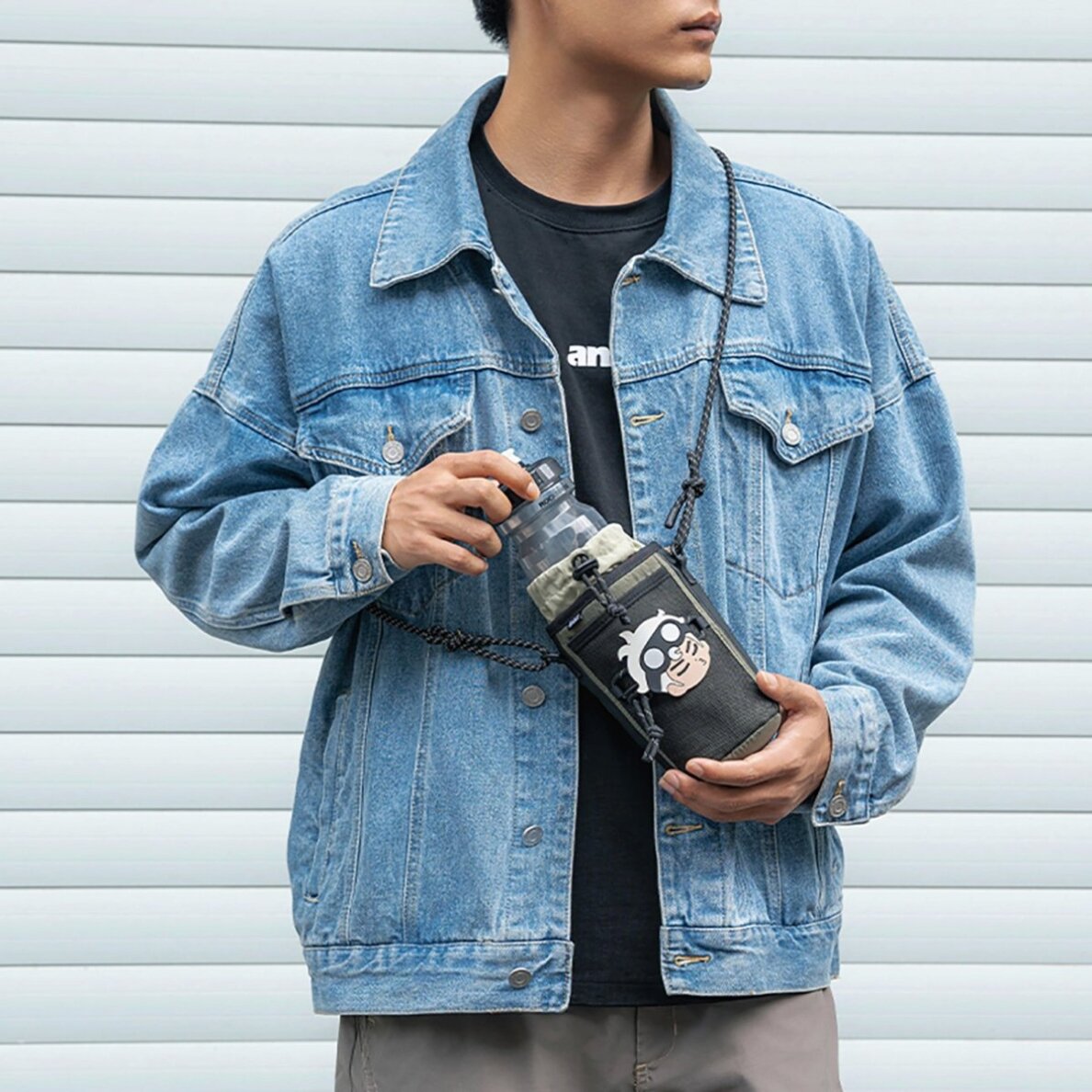 Gertuvės krepšys Rockbros Travel Bottle su peties dirželiu 1 l – žalias 8 Gertuvės krepšys Rockbros Travel Bottle su peties dirželiu 1 l – žalias 8