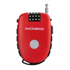 Rockbros 32420981001 Dviračio užraktas su ištraukiamu kabeliu – raudonas