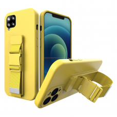 Dėklas su dirželiu Rope case gel TPU Samsung Galaxy A12 Geltonas