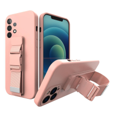 Akcija! *** pažeista pakuotė *** Dėklas Rope Case Silicone Samsung Galaxy A23 Rožinis