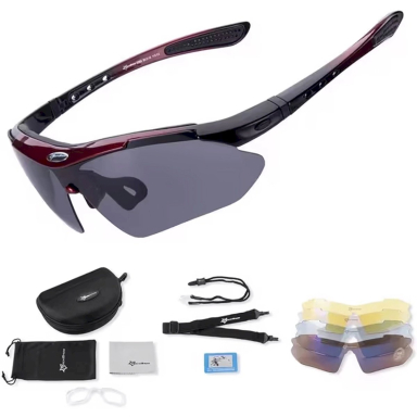 Rockbros 10001 polarizing cycling glasses - Juodas red