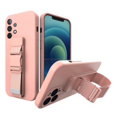 Dėklas su dirželiu Rope case gel TPU Samsung Galaxy A32 4G rožinis Dėklas su dirželiu Rope case gel TPU Samsung Galaxy A32 4G rožinis