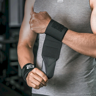 Rockbros 0431001 sports wristband - Juodas (2 pcs.) 4 Rockbros 0431001 sports wristband - Juodas (2 pcs.) 4