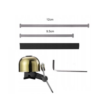 Dviračio skambutis Rockbros 15-1BG retro stiliaus – auksinis 2 Dviračio skambutis Rockbros 15-1BG retro stiliaus – auksinis 2