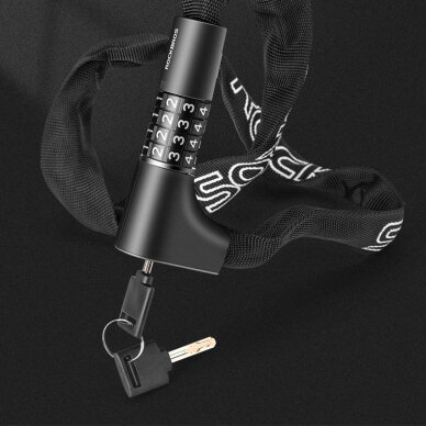 Dviračio spyna Rockbros 3230002001 su kodu ir raktu – juoda 6