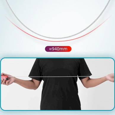 Rockbros 32420981001 Dviračio užraktas su ištraukiamu kabeliu – raudonas 10