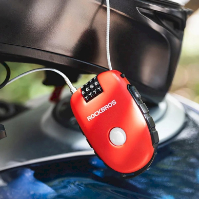 Rockbros 32420981001 Dviračio užraktas su ištraukiamu kabeliu – raudonas 7 Rockbros 32420981001 Dviračio užraktas su ištraukiamu kabeliu – raudonas 7