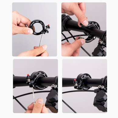 Rockbros 34210028001 Q-shaped bicycle bell - Juodas 7 Rockbros 34210028001 Q-shaped bicycle bell - Juodas 7