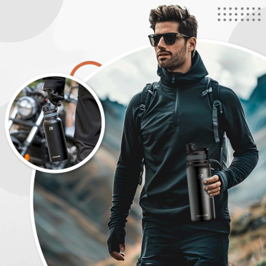 Termogertuvė Rockbros 35210029001 dviračiui, 530 ml – juoda 2