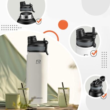 Termogertuvė Rockbros 35210029006 Thermo Bottle for Bike Drinks 650 ml – balta 5