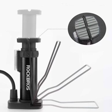 Dviračio pompa Rockbros 42610002001 su slėgio matuokliu – juoda 2 Dviračio pompa Rockbros 42610002001 su slėgio matuokliu – juoda 2