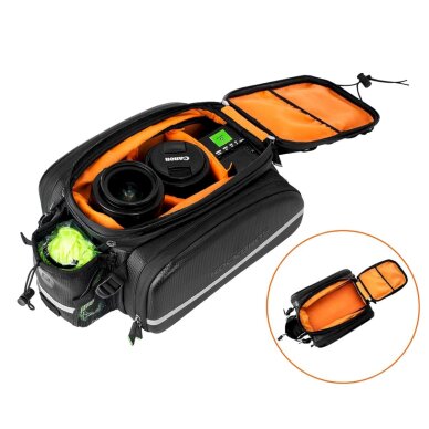 Dviračio krepšys Rockbros A6-6 ant bagažinės, 35 l, su išskleidžiamomis kišenėmis – juodas 4