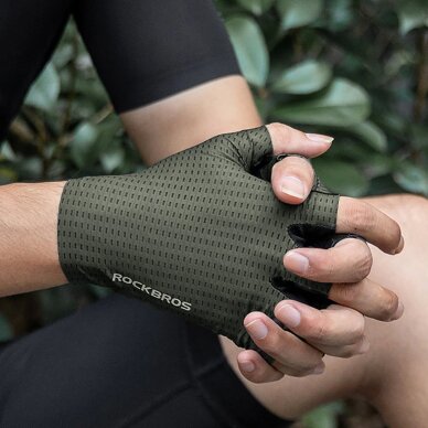 Dviračio pirštinės Rockbros kvėpuojančios, trumpos, dydis XXL – žalios 2