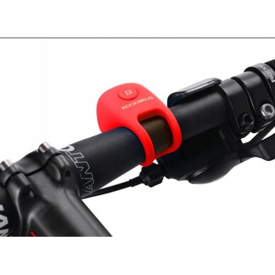 Elektrinis dviračio skambutis Rockbros CB1709RD – raudonas 2 Elektrinis dviračio skambutis Rockbros CB1709RD – raudonas 2