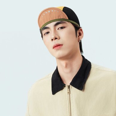 Dviračio kepurė Rockbros su snapeliu, šalmo uždanga – geltona 1