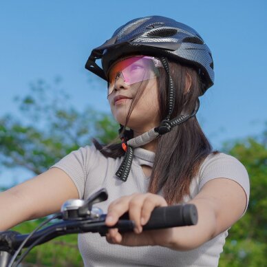 Dviračio akiniai Rockbros fotochrominiai su UV apsauga ir korekciniu įdėklu – permatomi violetiniai 2