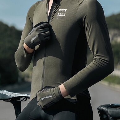 Dviračio pirštinės Rockbros pavasario/vasaros/rudens sezonui, ilgos, dydis S – žalios 8