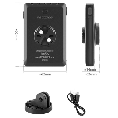 Rockbros JP008 Priekinis dviračio žibintas su kompiuteriu, 5000mAh, 150lm, IPX6 – juodas 9