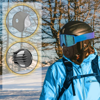 Rockbros LF7127-1 Naujos kartos sportinė balaklava su filtru – juodas 2