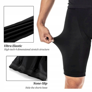 Rockbros RK2002XL cycling shorts short XLpadded bib shorts - Juodas 2 Rockbros RK2002XL cycling shorts short XLpadded bib shorts - Juodas 2