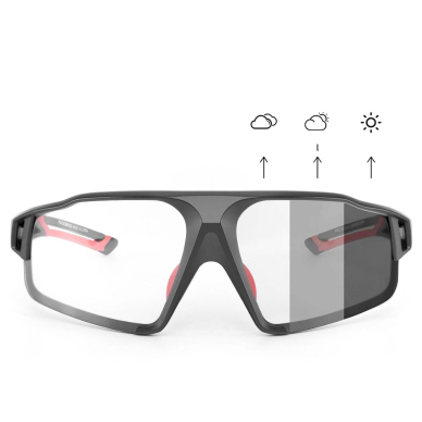 Rockbros SP216BK photochromic UV400 cycling glasses - Juodas red 2
