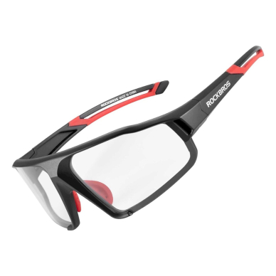 Rockbros SP216BK photochromic UV400 cycling glasses - Juodas red