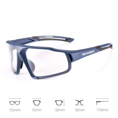 Rockbros SP216BL photochromic UV400 cycling glasses - blue 1