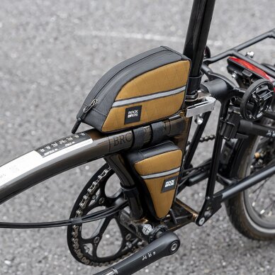 Dviračio trikampis rėmo krepšys Rockbros 0.3 l – rudas 3