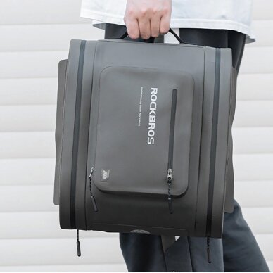 Dviračio bagažinės krepšys Rockbros, vandeniui atsparus, 14 l – pilkas 4 Dviračio bagažinės krepšys Rockbros, vandeniui atsparus, 14 l – pilkas 4