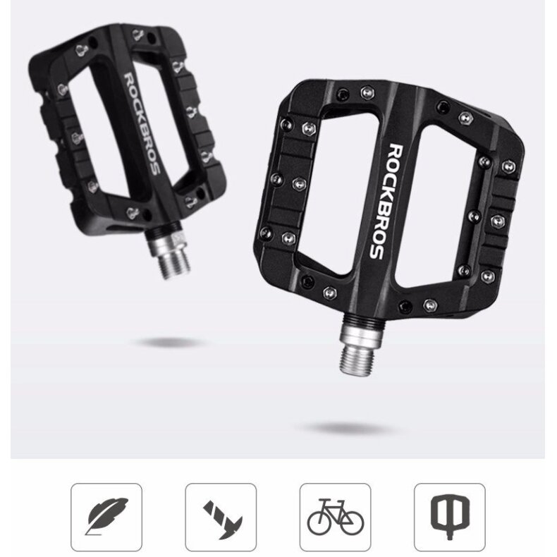 Dviračio pedalai Rockbros 2017-12CBK nailoniniai – juodi 1