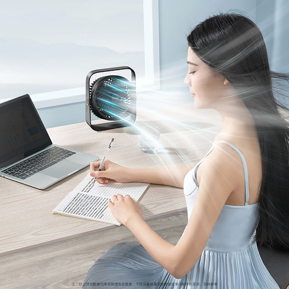 Mini ventiliatorius Rtako WD0Y6S su dvigubu sraigtu 3600 mAh – juodas 6