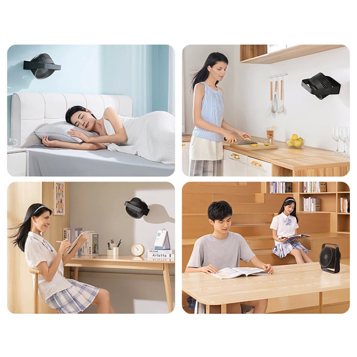 Mini ventiliatorius Rtako WD0Y6S su dvigubu sraigtu 3600 mAh – juodas 8