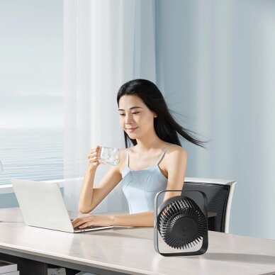Mini ventiliatorius Rtako WD0Y6S su dvigubu sraigtu 3600 mAh – juodas 7