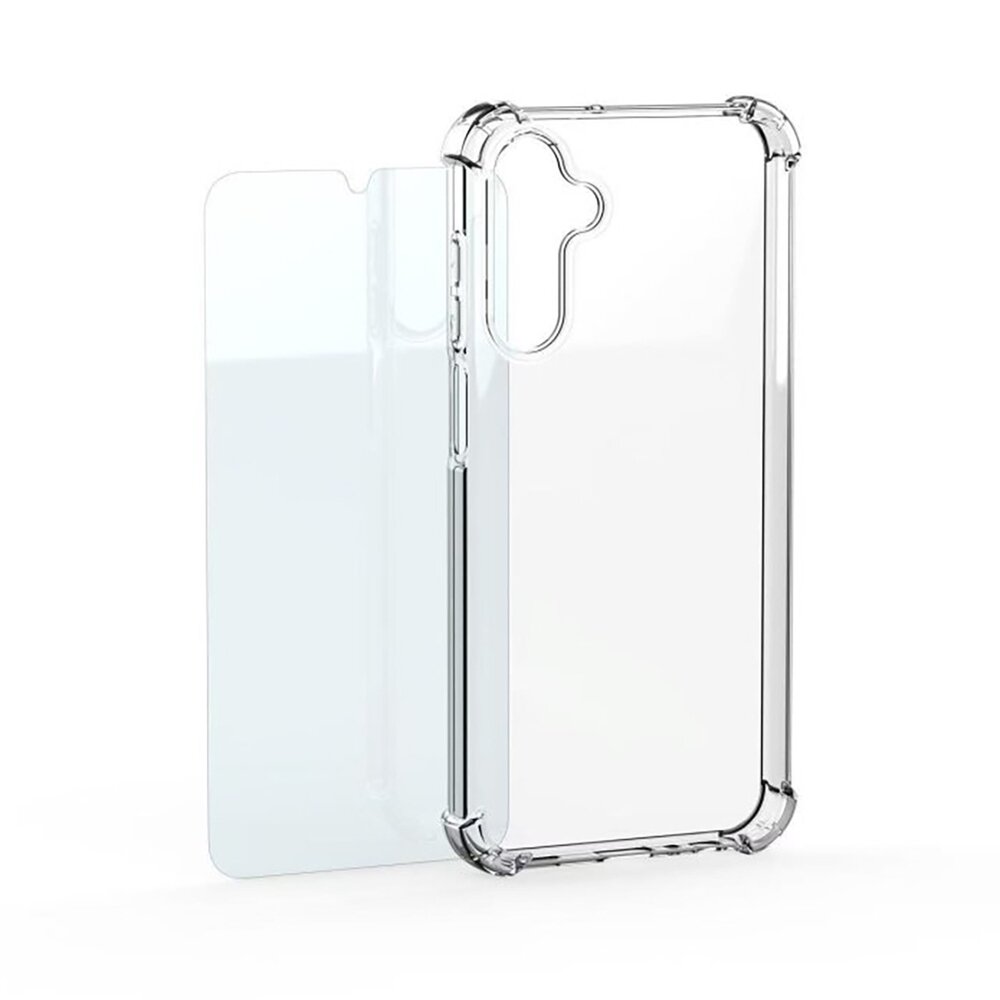 Samsung Galaxy S26+ Samsung by Mobeen Clear Cover dėklas + grūdinto stiklo rinkinys – skaidrus