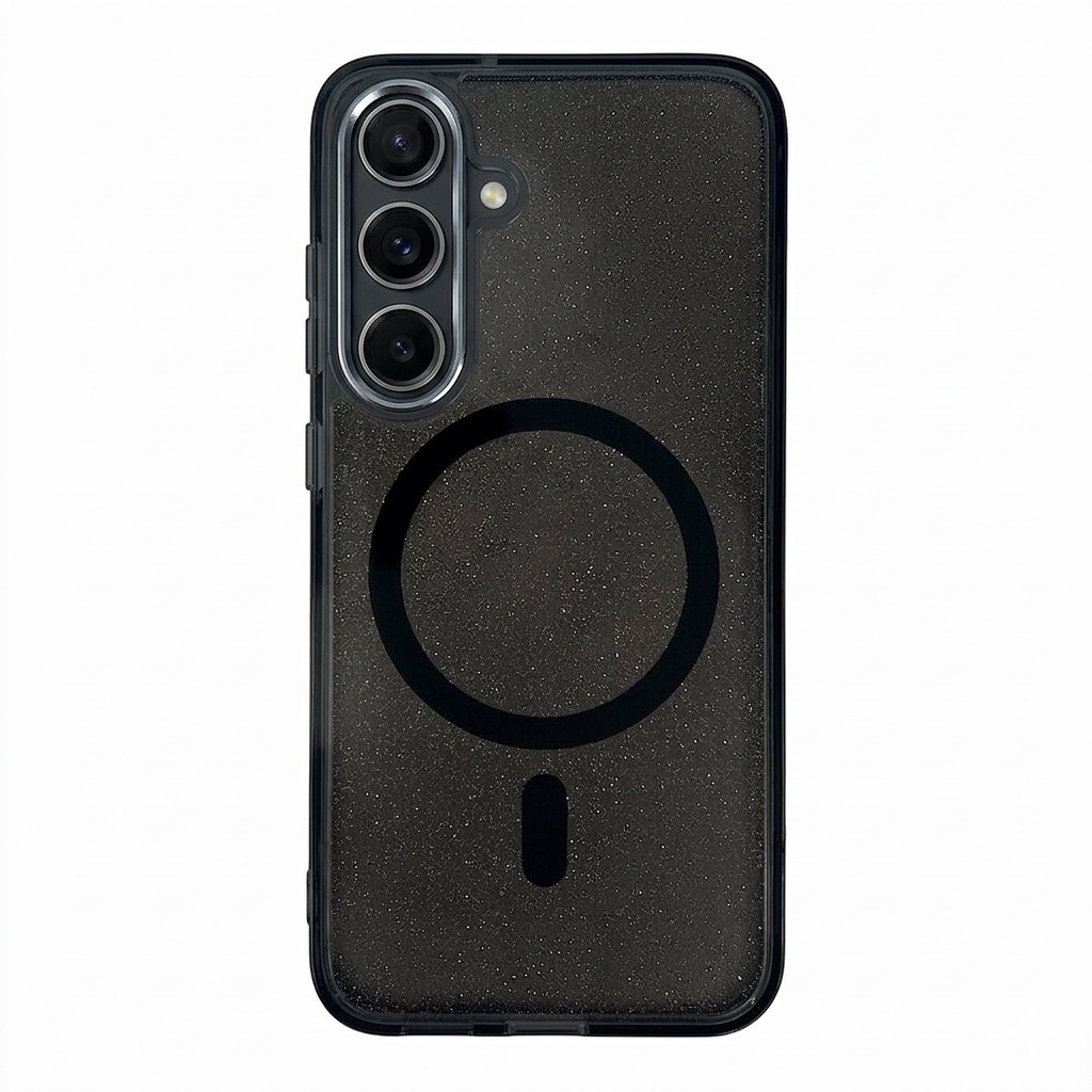 Samsung Galaxy S26 blizgantis MagSafe suderinamas dėklas – juodas