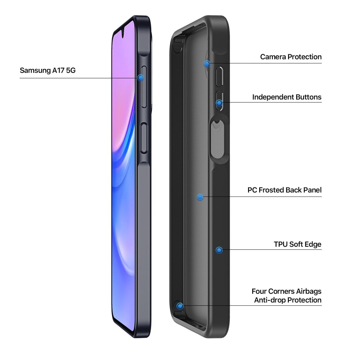 Samsung Galaxy A17 4G / A17 5G Dux Ducis Yind dėklas – juodas 1