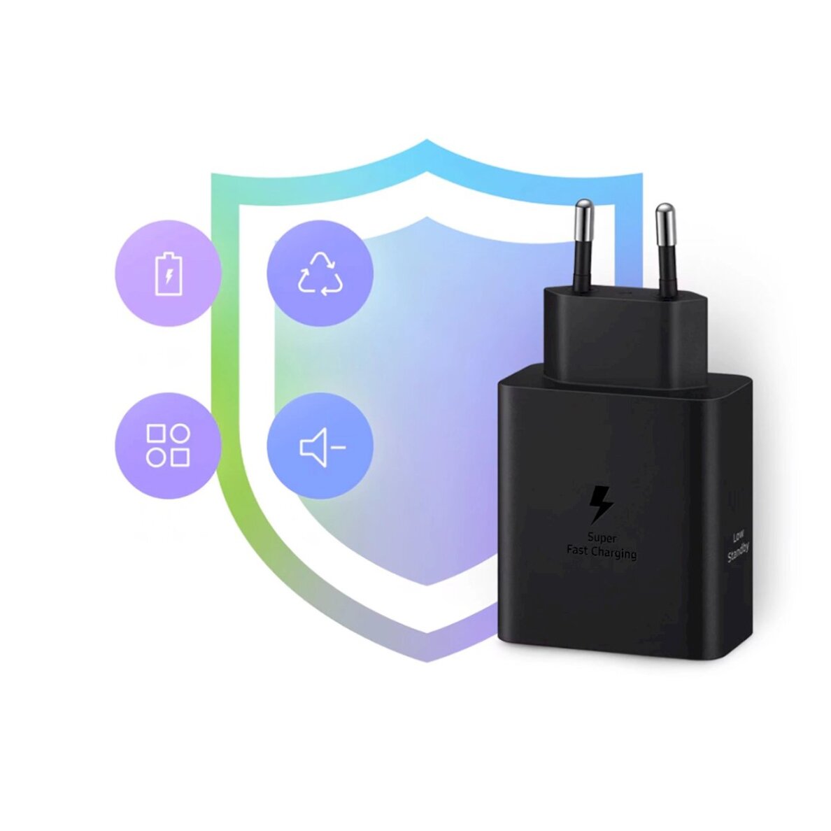 Samsung dvigubas tinklo įkroviklis Power Adapter Duo EP-T5020XBEGEU 2x USB-C 50W – juodas 7 Samsung dvigubas tinklo įkroviklis Power Adapter Duo EP-T5020XBEGEU 2x USB-C 50W – juodas 7