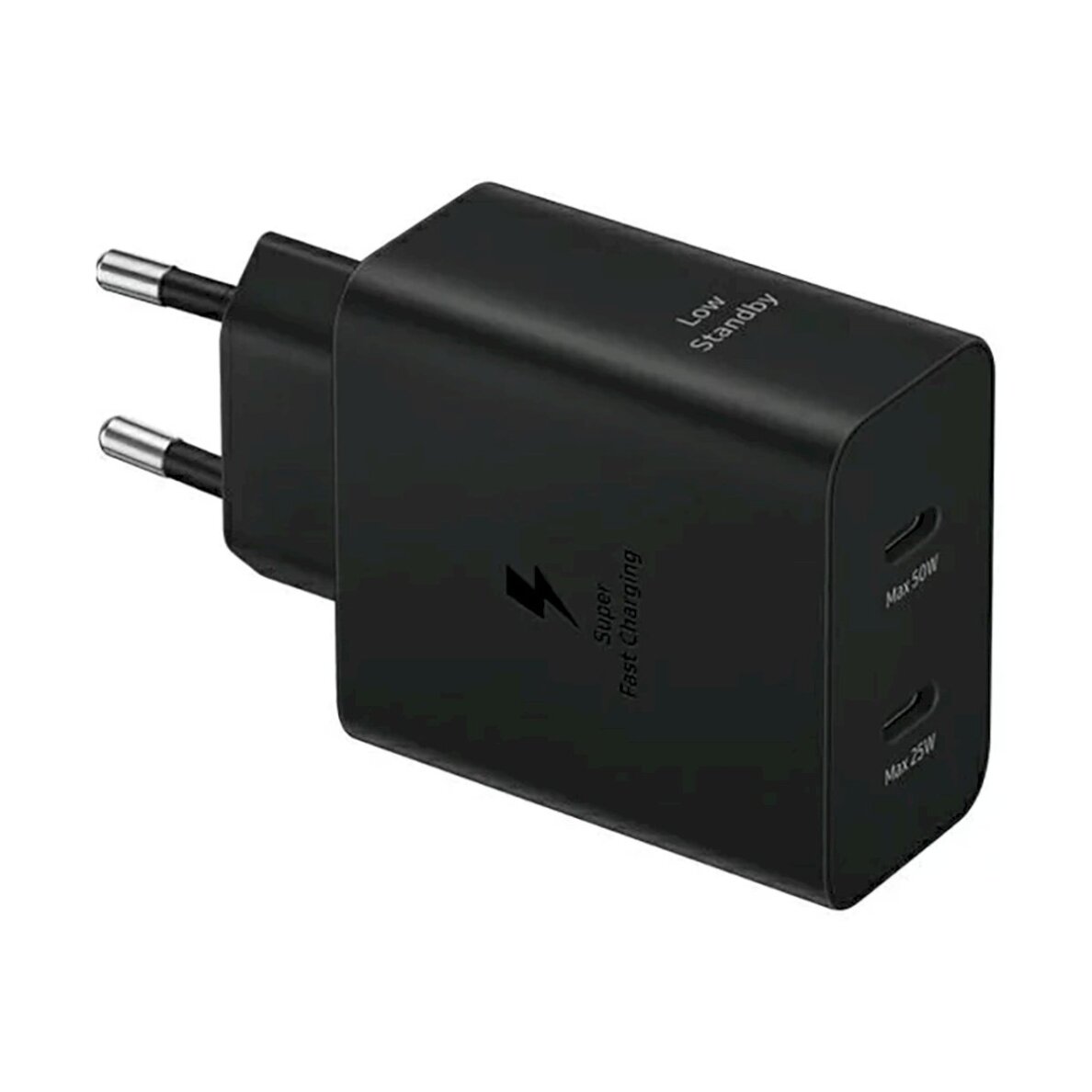 Samsung dvigubas tinklo įkroviklis Power Adapter Duo EP-T5020XBEGEU 2x USB-C 50W – juodas