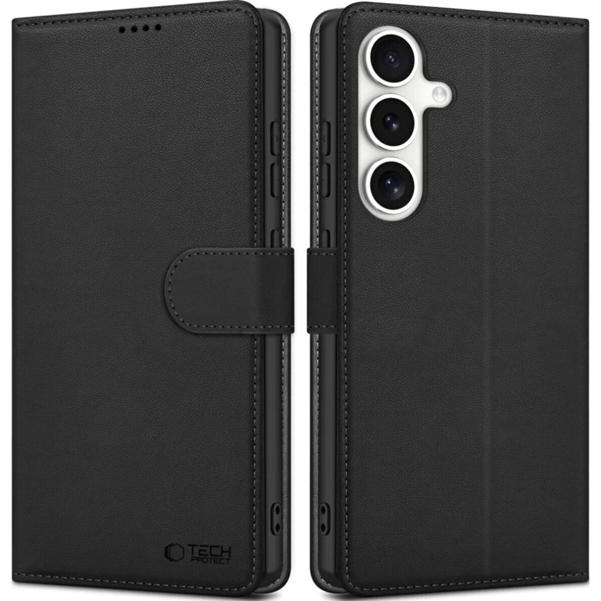 Samsung S731 S25 FE Tech-Protect Wallet dėklas – juodas